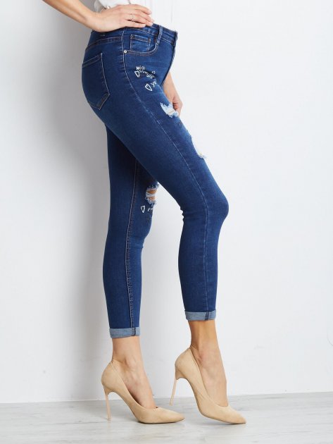 Spodnie jeans-JMP-SP-F2436.55P-ciemny niebieski