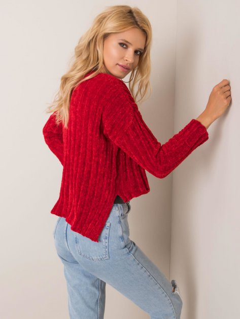 Sweter-19-SW-4557.60-ciemny czerwony