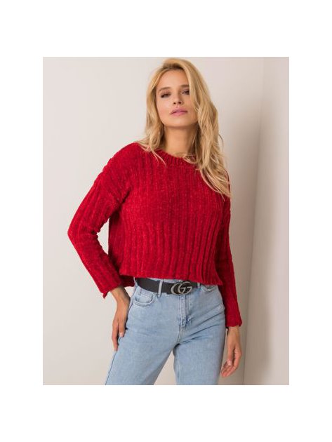 Sweter-19-SW-4557.60-ciemny czerwony