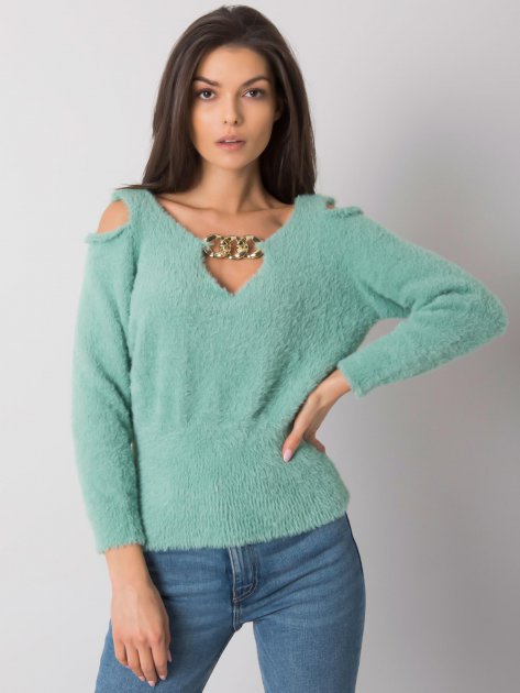 Sweter-LC-SW-7033.27X-mietowy