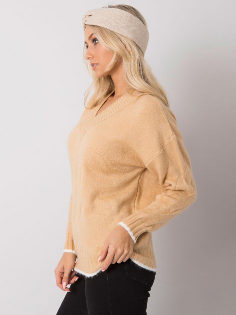 Sweter-ASM-SW-7433.96-camelowy