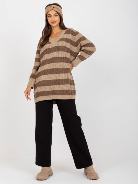 Sweter-LC-SW-8030.29P-ciemny bezowy