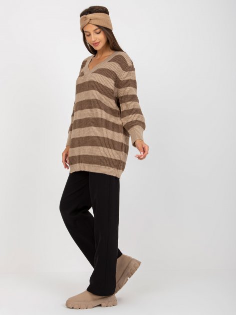 Sweter-LC-SW-8030.29P-ciemny bezowy