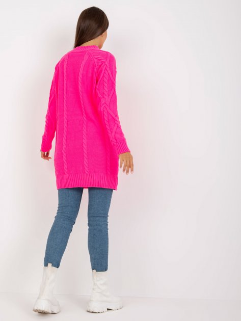 Sweter-LC-SW-8012.88P-fluo różowy