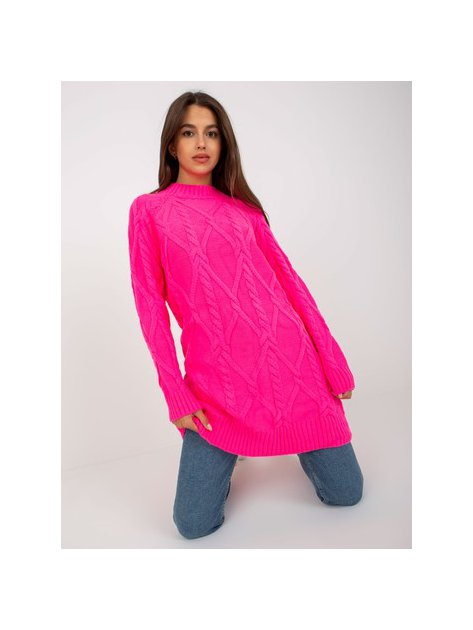 Sweter-LC-SW-8012.88P-fluo różowy