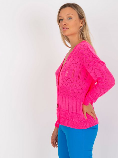 Sweter-LC-SW-8022.04P-fluo różowy