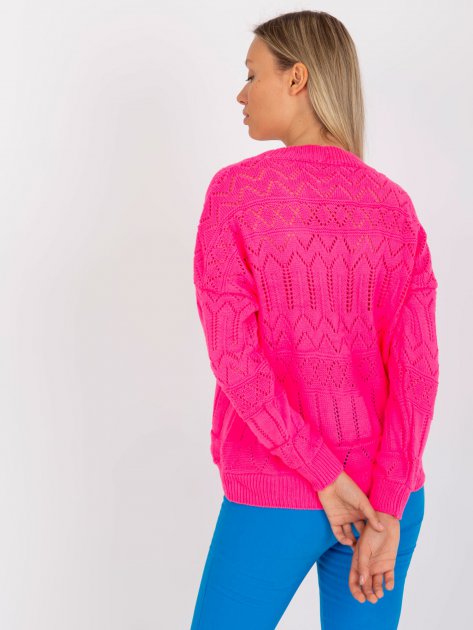 Sweter-LC-SW-8022.04P-fluo różowy