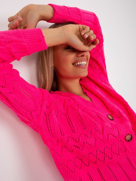 Sweter-LC-SW-8022.04P-fluo różowy