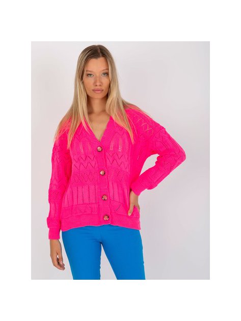 Sweter-LC-SW-8022.04P-fluo różowy