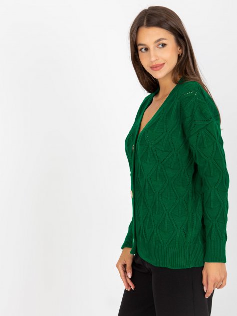 Sweter-LC-SW-8035.06X-ciemny zielony