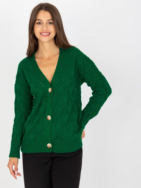 Sweter-LC-SW-8035.06X-ciemny zielony