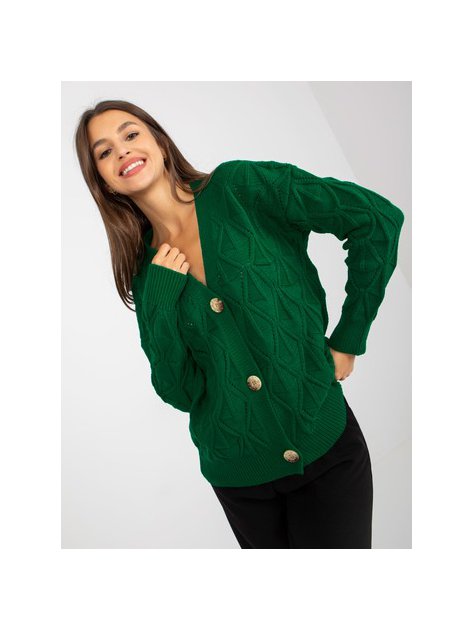 Sweter-LC-SW-8035.06X-ciemny zielony