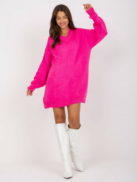 Sweter-LC-SW-0341.38P-fluo różowy