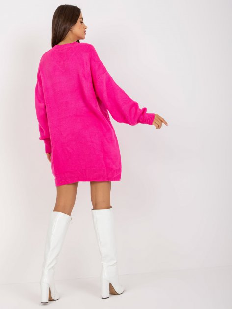 Sweter-LC-SW-0341.38P-fluo różowy