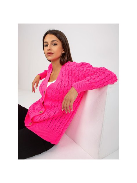 Sweter-LC-SW-8036.74P-fluo różowy