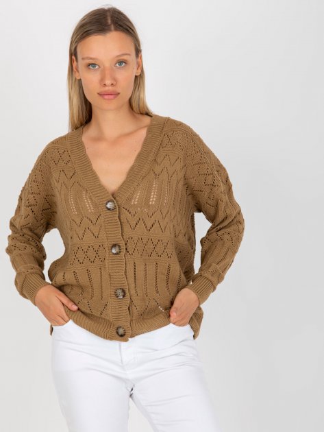 Sweter-LC-SW-8022.04P-ciemny bezowy