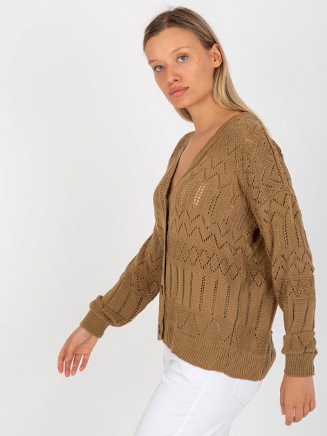 Sweter-LC-SW-8022.04P-ciemny bezowy