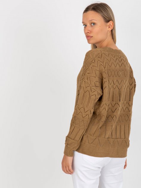 Sweter-LC-SW-8022.04P-ciemny bezowy