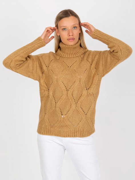 Sweter-LC-SW-3019.05P-camelowy