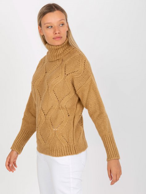 Sweter-LC-SW-3019.05P-camelowy