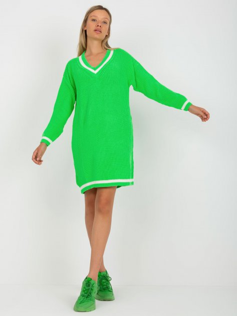 Sweter-LC-SW-8023.55P-fluo zielony