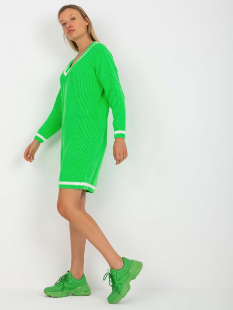 Sweter-LC-SW-8023.55P-fluo zielony