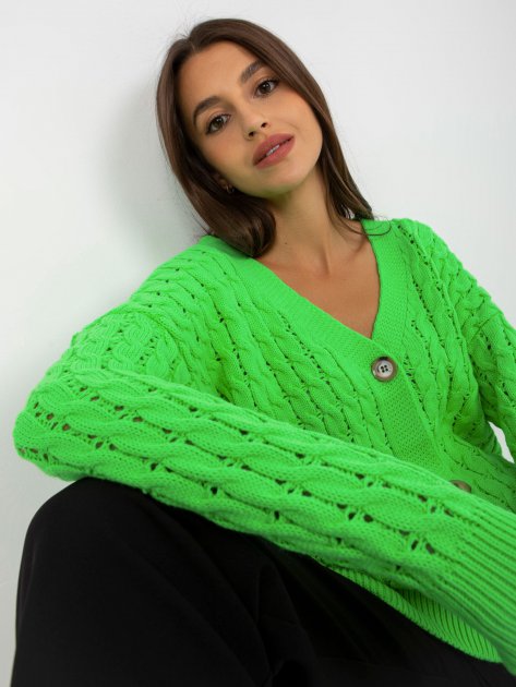 Sweter-LC-SW-8036.74P-fluo zielony