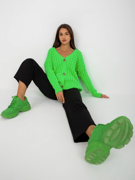 Sweter-LC-SW-8036.74P-fluo zielony