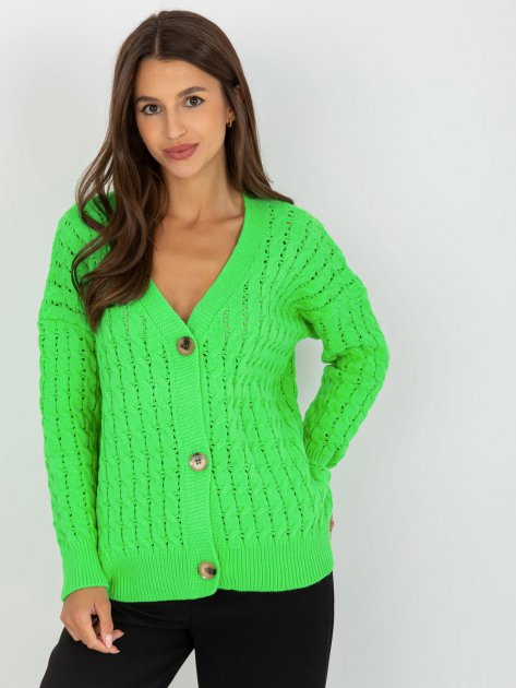 Sweter-LC-SW-8036.74P-fluo zielony