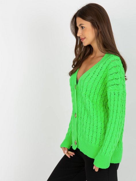 Sweter-LC-SW-8036.74P-fluo zielony