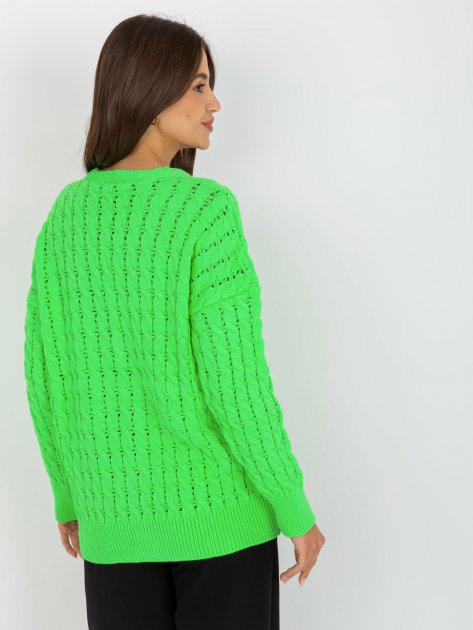 Sweter-LC-SW-8036.74P-fluo zielony