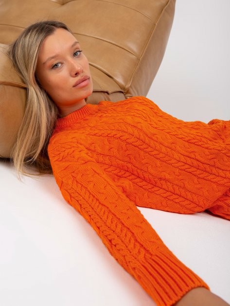 Sweter-LC-SW-8010.22P-pomarańczowy