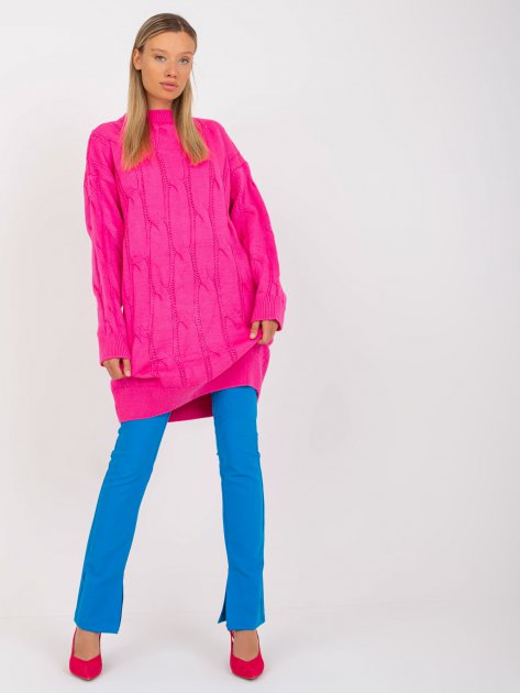 Sweter-LC-SW-0297.35P-fluo różowy