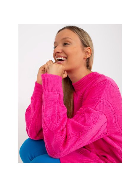 Sweter-LC-SW-0297.35P-fluo różowy