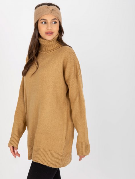 Sweter-LC-SW-0331.89P-camelowy