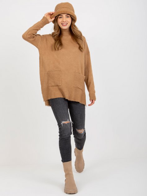 Sweter-RV-SW-7051.95P-camelowy