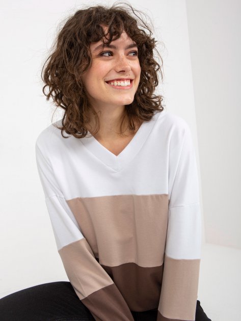 Bluza-RV-BL-8328.65P-biało-brązowy