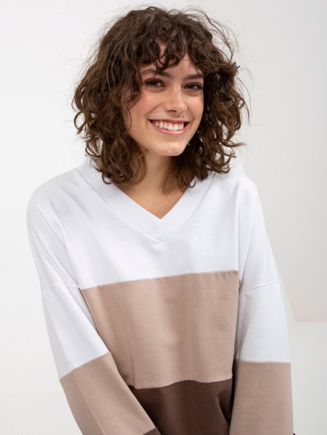 Bluza-RV-BL-8328.65P-biało-brązowy