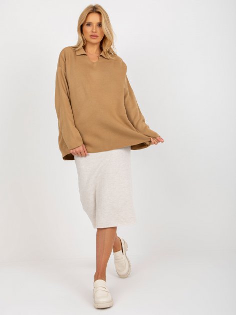 Sweter-LC-SW-2261.00P-camelowy