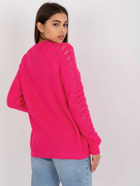 Sweter-BA-SW-8056.21P-fluo różowy