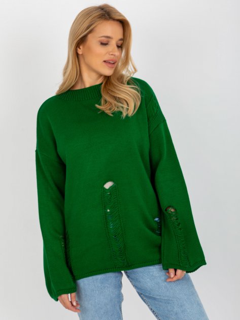 Sweter-BA-SW-8043.08X-ciemny zielony