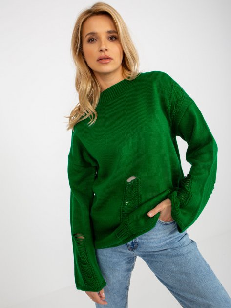 Sweter-BA-SW-8043.08X-ciemny zielony