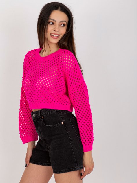 Sweter-BA-SW-9008.35P-fluo różowy