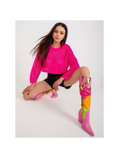 Sweter-BA-SW-9008.35P-fluo różowy