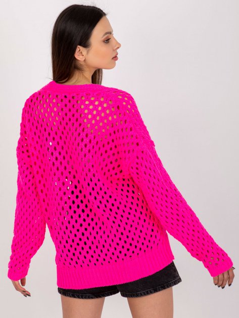 Sweter-BA-SW-9009.26P-fluo różowy