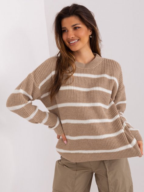 Sweter-BA-SW-8025.38P-ciemny bezowy