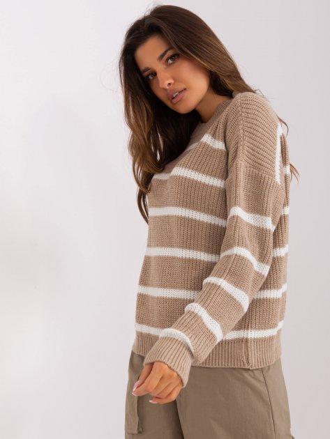 Sweter-BA-SW-8025.38P-ciemny bezowy