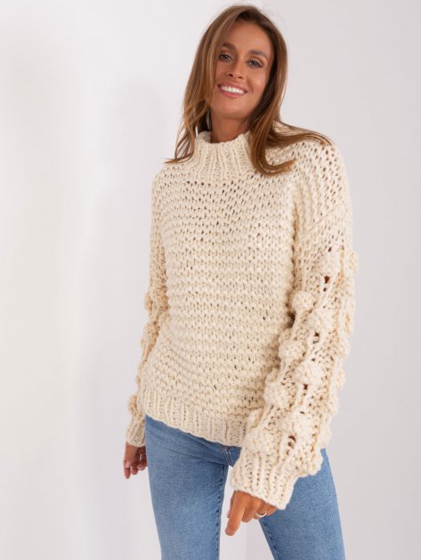 Sweter-AT-SW-2382.97P-jasny beżowy