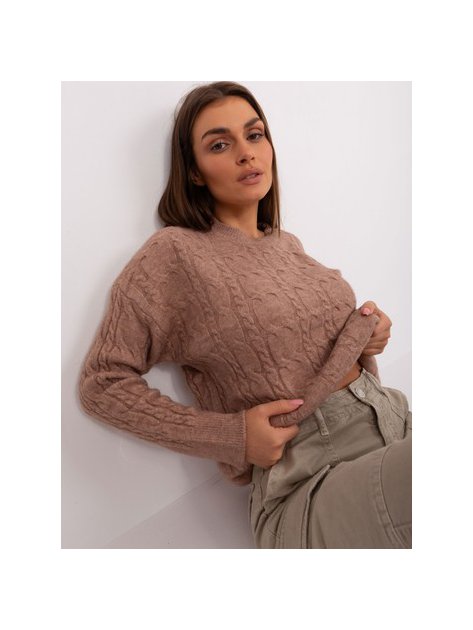 Sweter-AT-SW-2335.27-ciemny bezowy