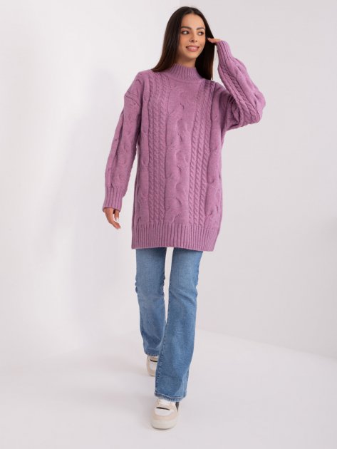 Sweter-AT-SW-2367-1.35P-fioletowy